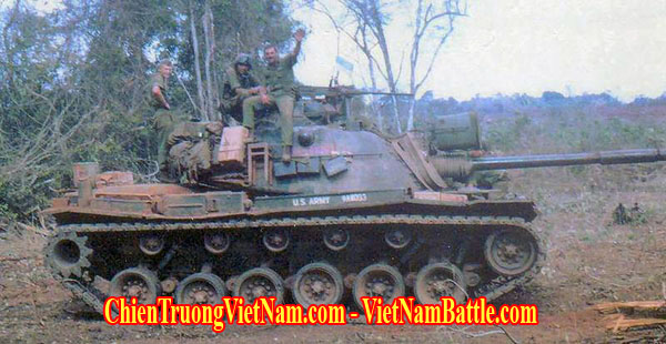 Xe tăng M48 của quân đội Mỹ trong trận Bàu Bàng 2 trong chiến tranh Việt Nam - Us M48 Patton tank in Battle of Bau Bang II 1967 in Vietnam war