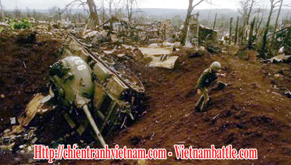 Sai lầm của xe tăng quân Giải Phóng ở trận An Lộc năm 1972 - xe tăng T-54 bị trúng bom B-52 - PAVN T-54 tank was destroyed in US B-52 Arclight raid, An Loc, 1972