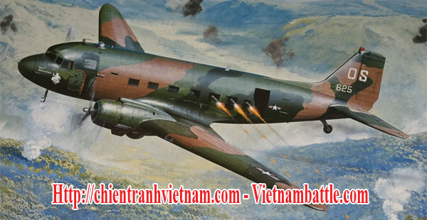 Máy bay AC-47 Spooky tấn công các xe tải quân Giải Phóng trên đường mòn Hồ Chí Minh trong chiến tranh Việt Nam - AC-47 Puff the Magic Dragon gunship attacks NVA vans on Ho Chi Minh trail in Vietnam war