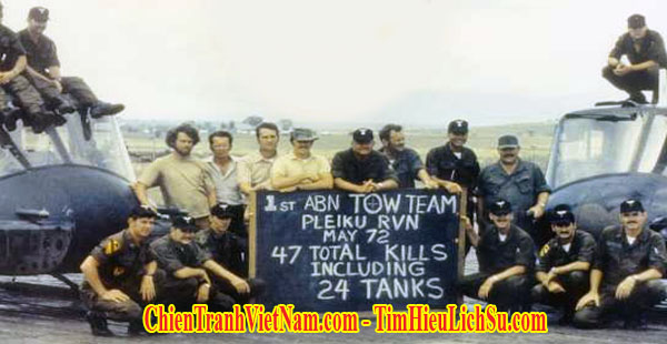 Biệt Đội Hawk's Claw trang bị tên lửa TOW chống xe tăng trong trận Kontum trong chiến Dịch Xuân Hè 1972 hay Chiến Dịch Nguyễn Huệ hay còn gọi là Mùa Hè Đỏ Lửa 1972 trong chiến tranh Việt Nam – Hawk's Claw Tow missile team in Easter Offensive 1972 in Vietnam war